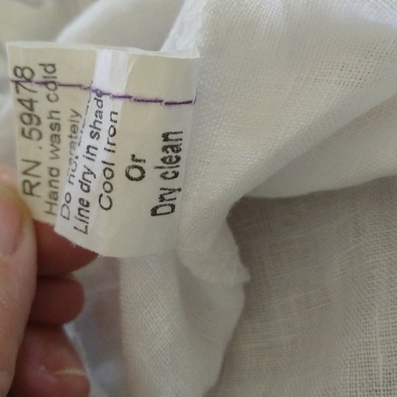 Valentina Naldi white sleeveless Italian linen lace top medium beachy coastal - Picture 9 of 10